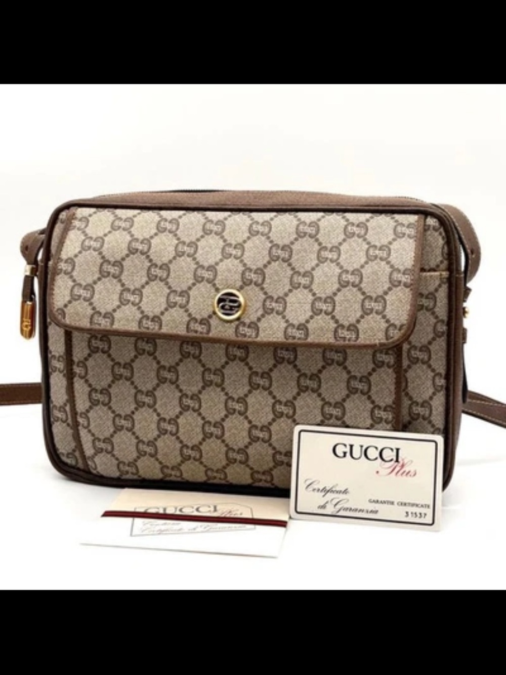 Gucci Brown GG Supreme Crossbody Bag